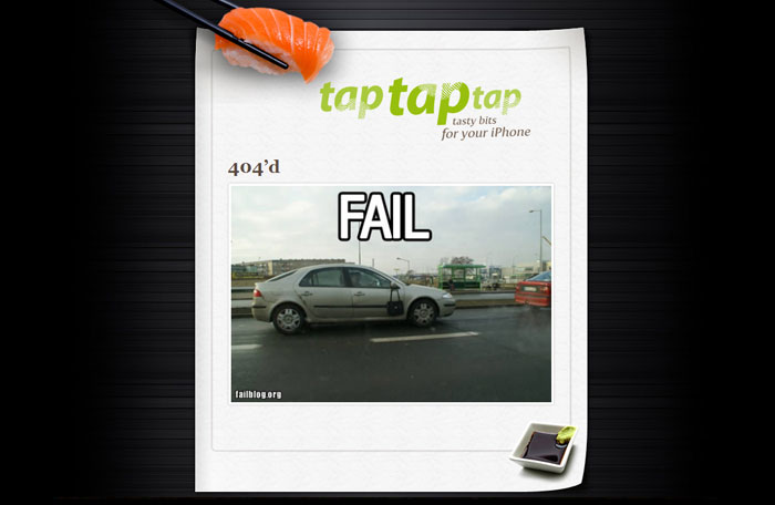 taptaptap.com 404 page design