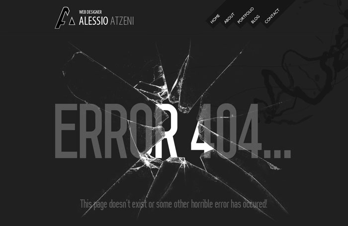 alessioatzeni.com 404 page design
