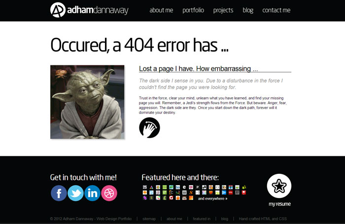 adhamdannaway.com 404 page design