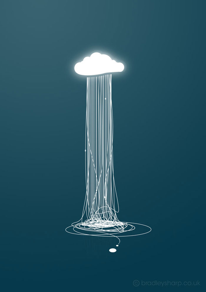 Rain Abstract Vector Artwork Inspiration
