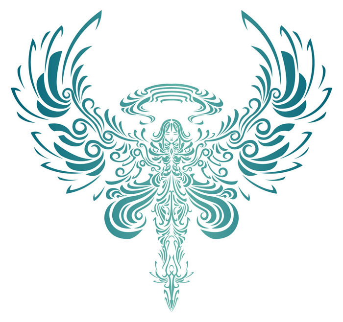 Armored Angel Abstract Vector Artwork Inspiration