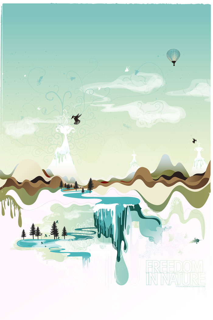 Freedom In Nature Abstract Vector Artwork Inspiration