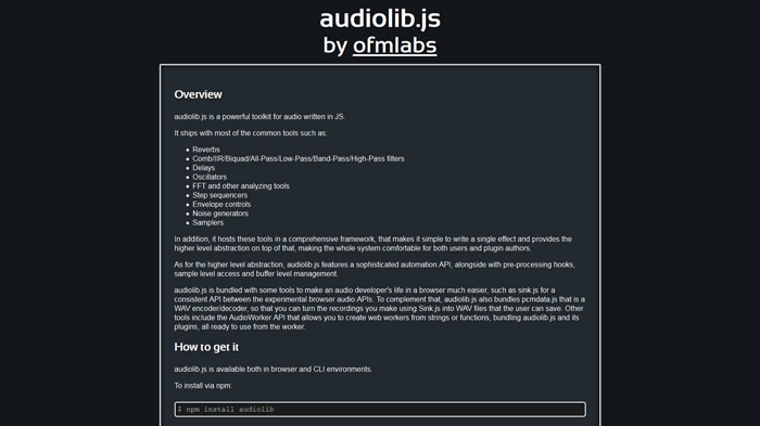 audiolib.js: a powerful toolkit for audio written in JS