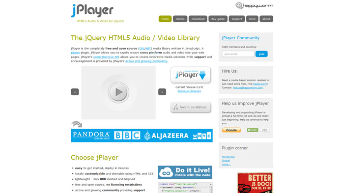jPlayer: jQuery HTML5 Audio / Video Library