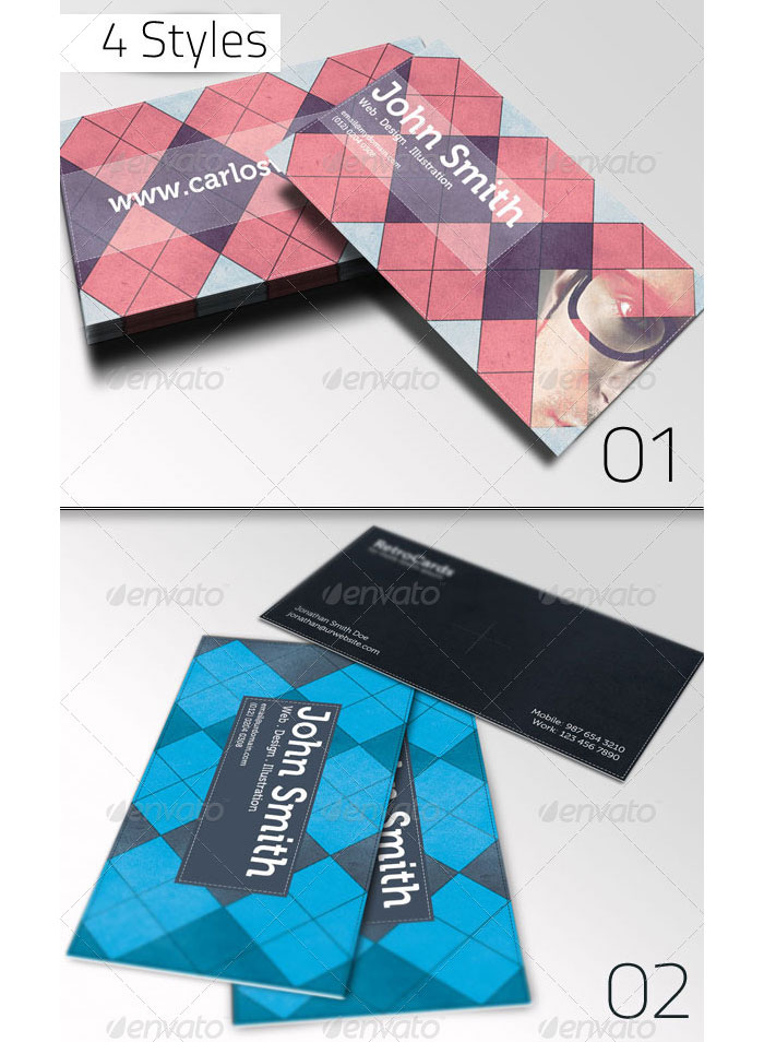 Retro Printable Business Card Template