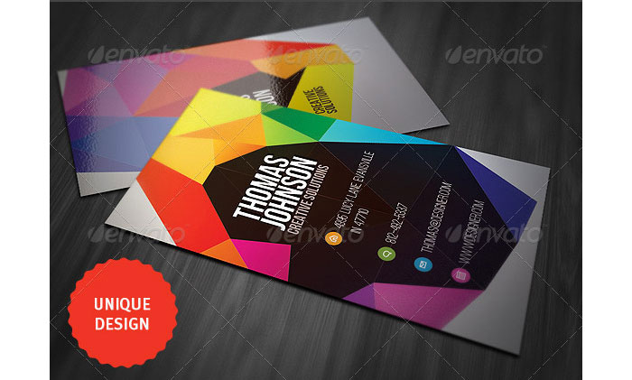 Colorful Geometry Printable Business Card Template