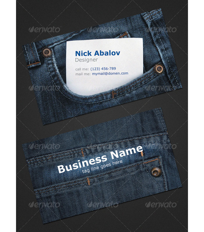 Jeans Printable Business Card Template
