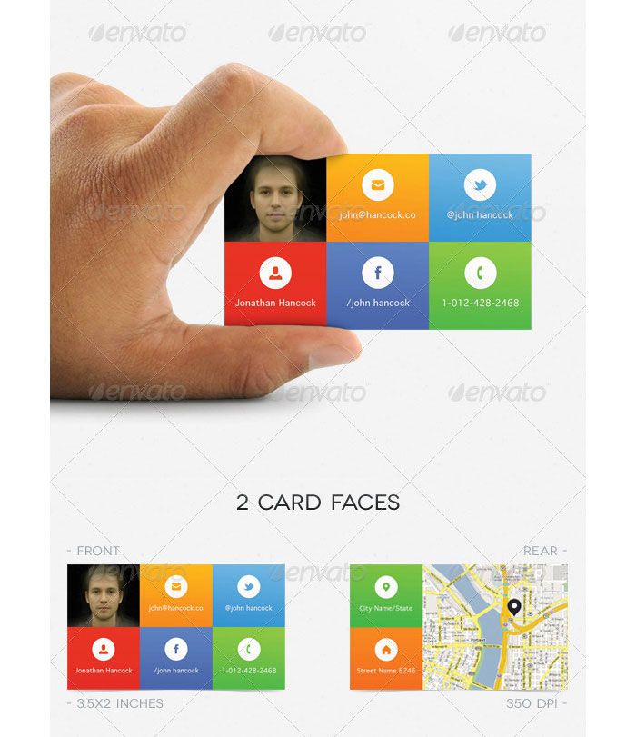 Social Printable Business Card Template