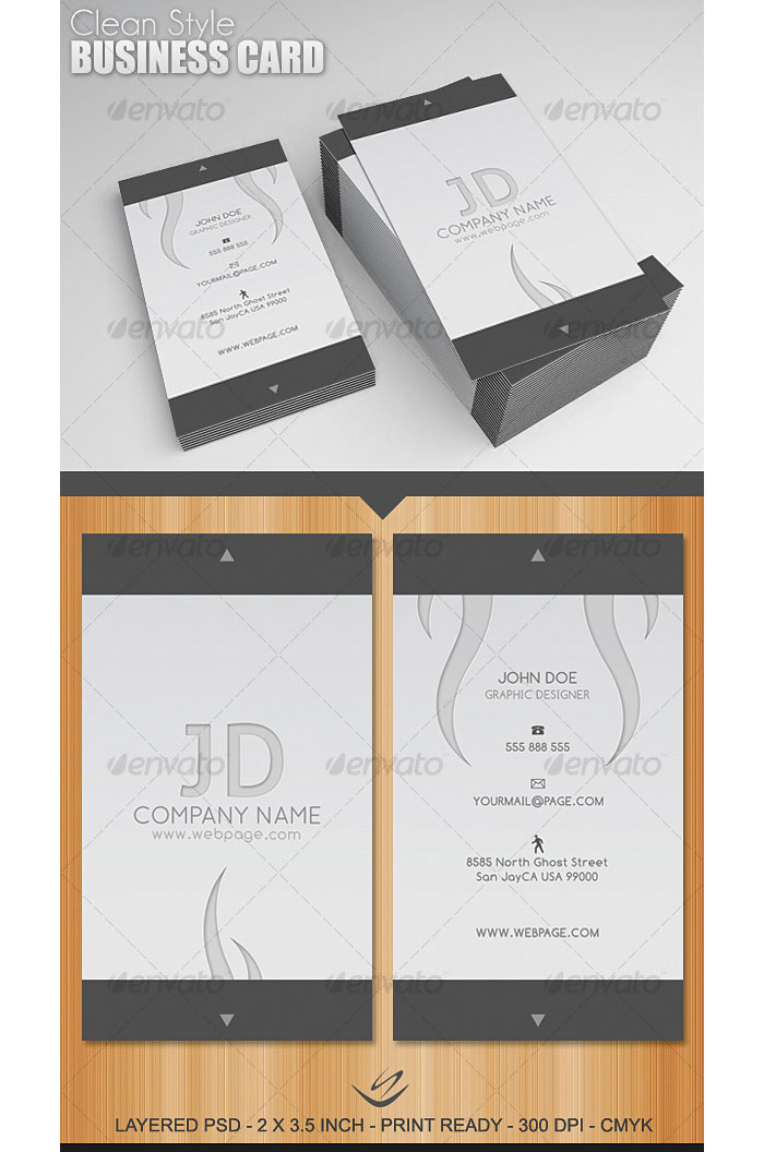 Clean Style Printable Business Card Template