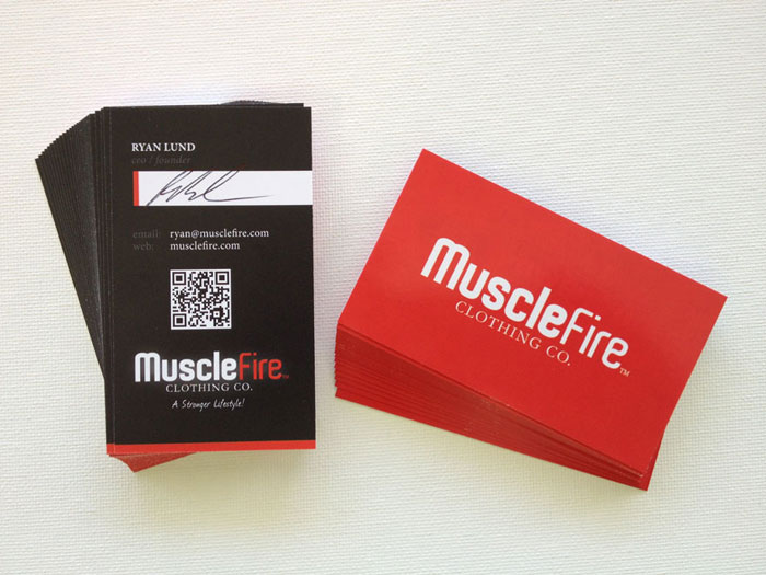 MuscleFire Black Business Card