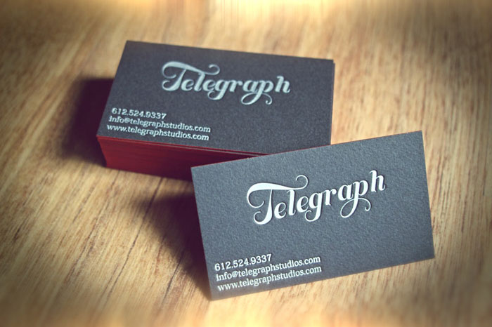 Telegraph Black Business Card