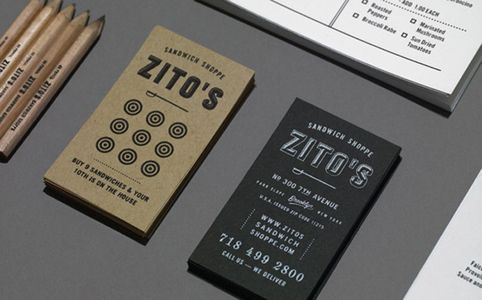 Zito’s Sandwich Branding Black Business Card