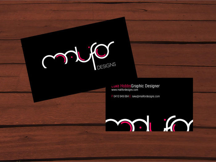Malifor Designs Black Business Card