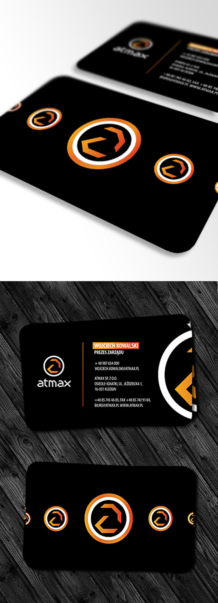 Atmax business card Black Business Card
