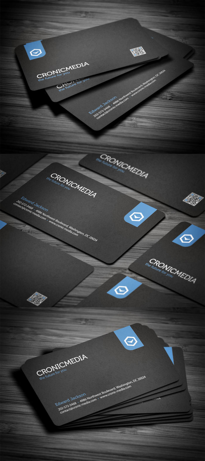 Stylish Corporate Business Card Black Business Card