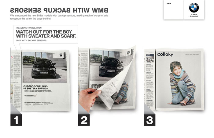 BMW with Backup Sensors Print Advertisement