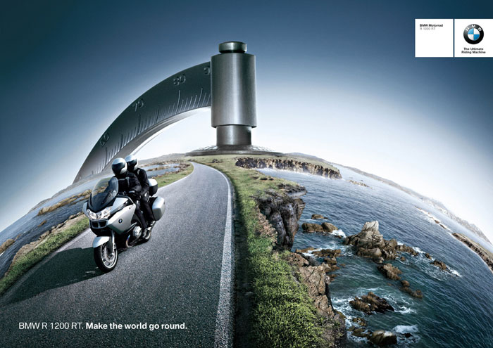 BMW R 1200 RT. Make the world go round Print Advertisement