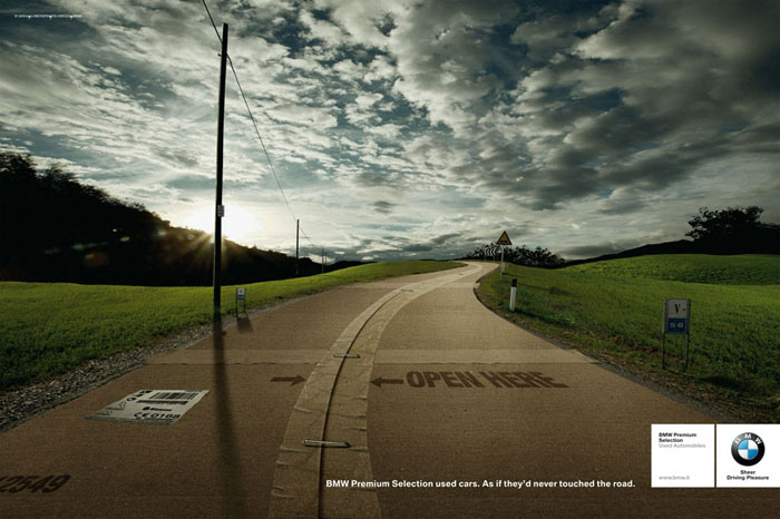 BMW Premium Selection used cars. As if they’d never touched the road Print Advertisement