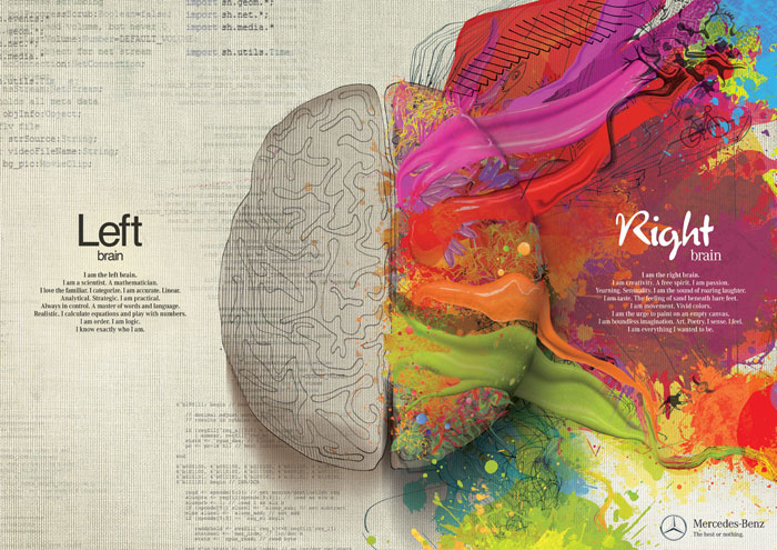 Mercedes Benz: Left Brain - Right Brain 2 Print Advertisement