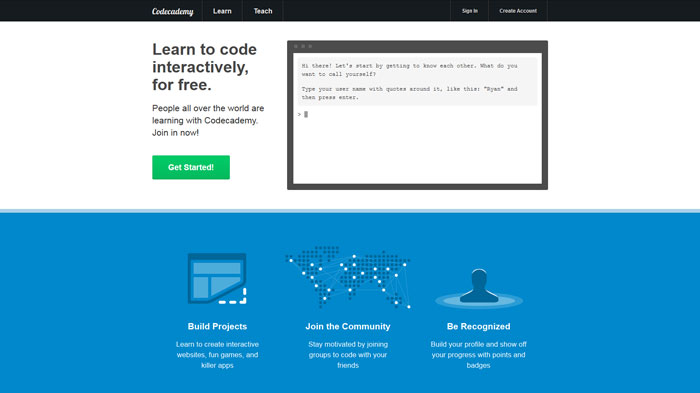 codecademy.com Designed with Twitter Bootstrap