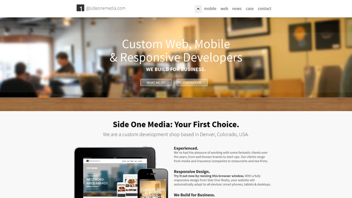 sideonemedia.com Designed with Twitter Bootstrap