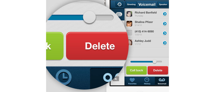 iPhone UI - Side pocket voicemail User Interface Design Inspiration