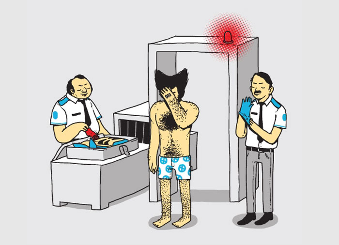 Airport Security Cool vector T-shirt design idea
