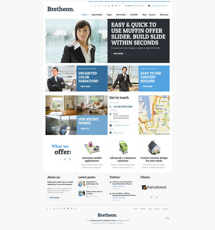 bretheon Corporate WordPress Design Inspiration