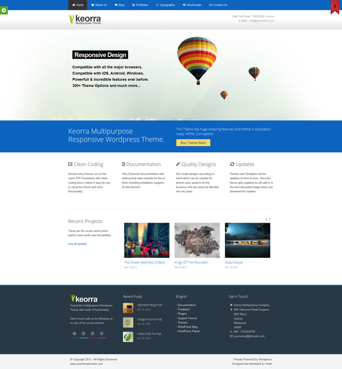 keorra Corporate WordPress Design Inspiration