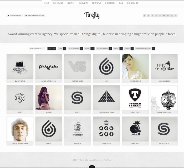 Firefly Creative Portfolio WordPress Theme