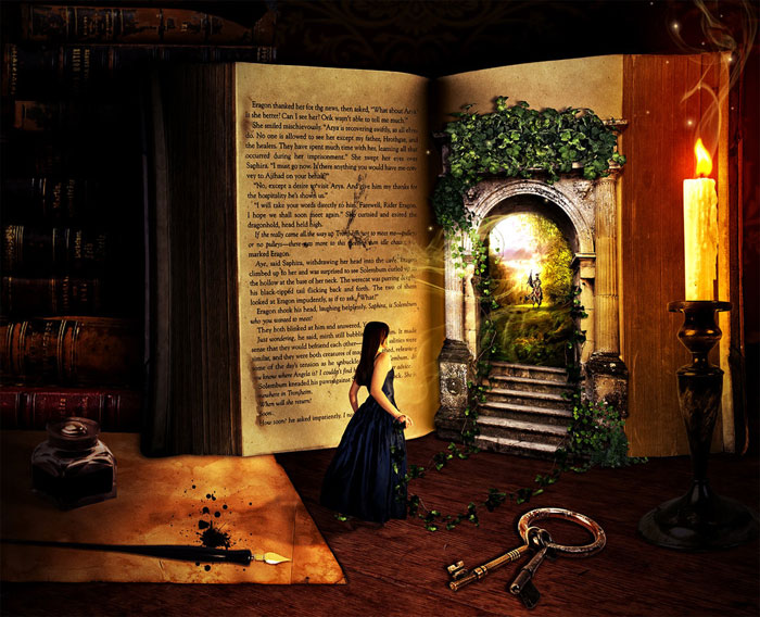The Lure of a Book Creative Photo Manipulation
