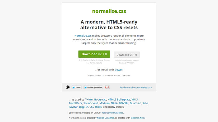 Normalize.css Popular CSS Library
