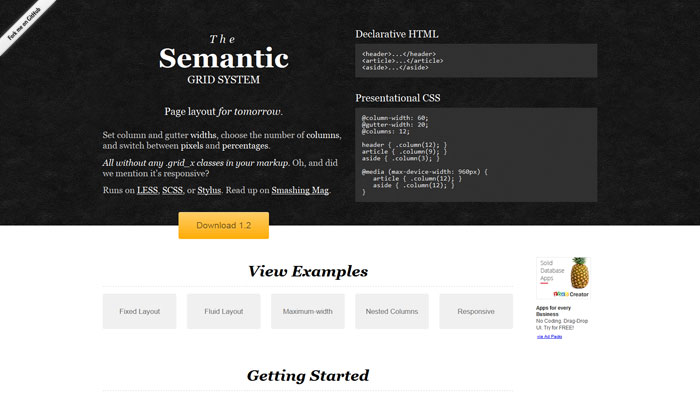 Semantic Popular CSS Library