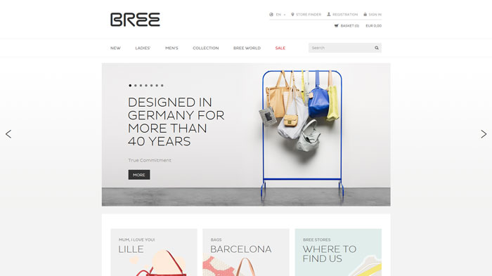 bree.com Ecommerce website
