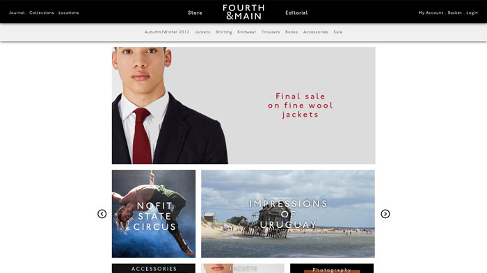 fourthandmain.com Ecommerce website
