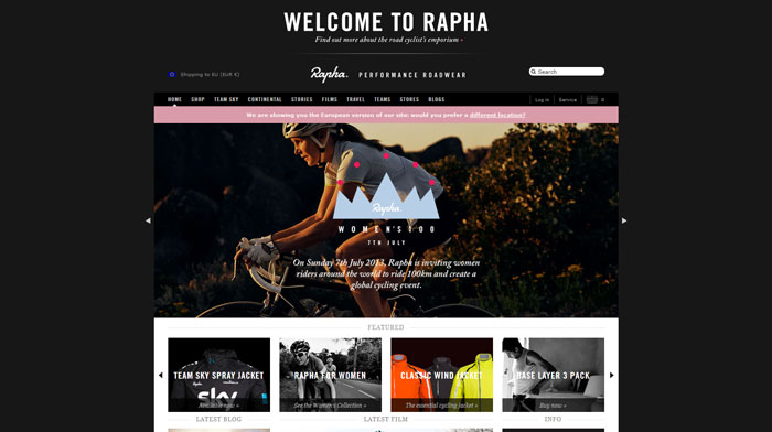 rapha.cc Ecommerce website