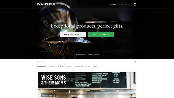 wantful.com Ecommerce website