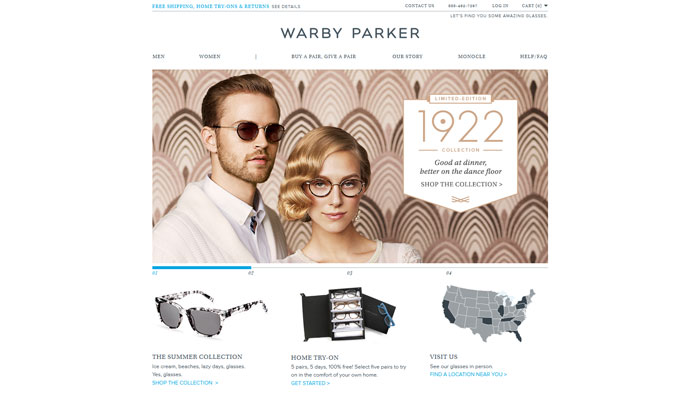 warbyparker.com Ecommerce website