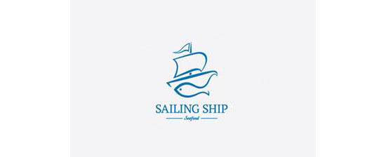 Sailing Ship Dual Meaning Logo Design Inspiration