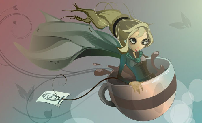 Tea-Witched Fantasy Vector Illustration