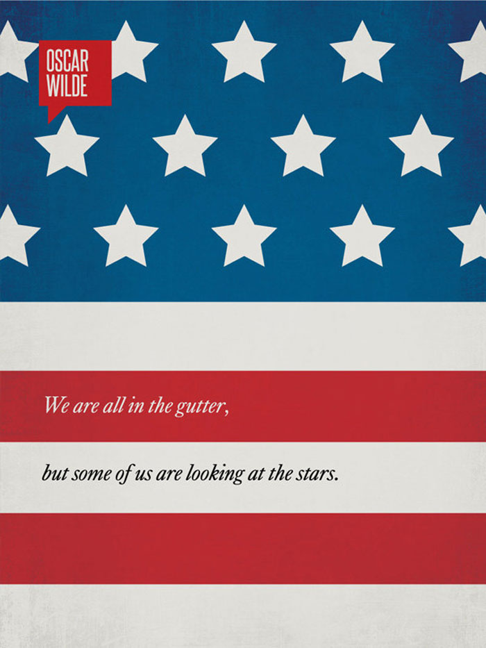 We are all in gutter, but some of us are looking at the stars (colored version) Quote Minimalist poster