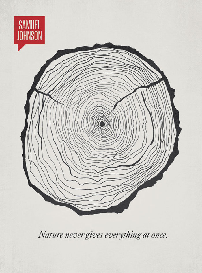 Nature never gives everything at once Samuel Johnson Quote Minimalist poster