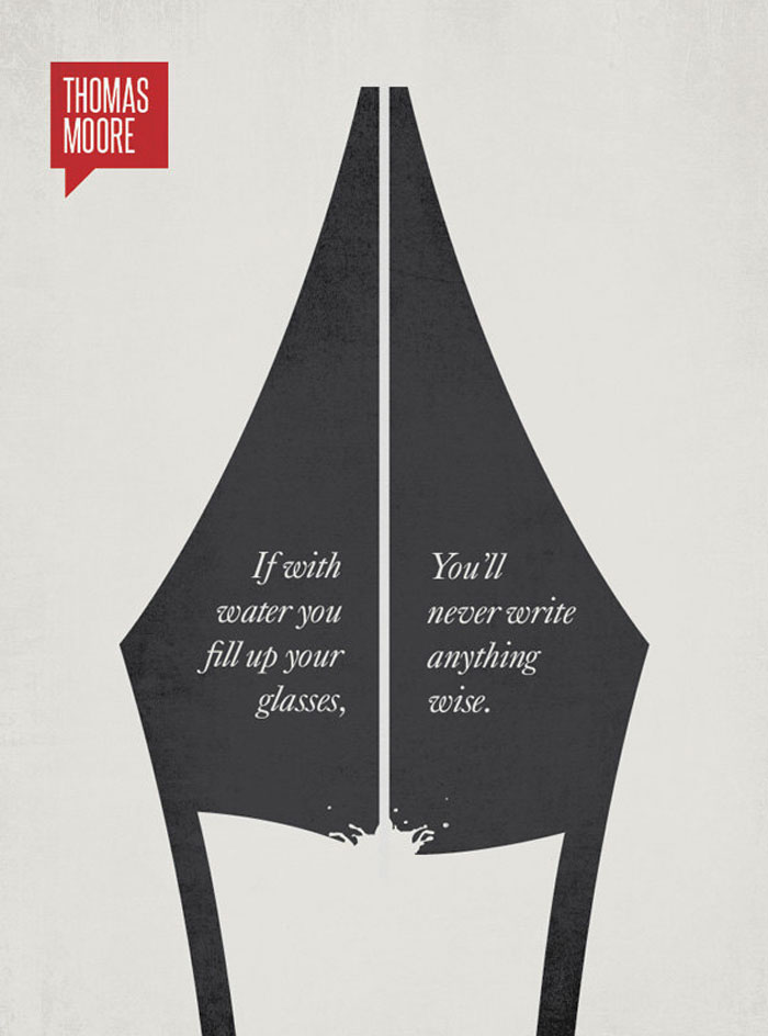 If with water you fill up your glasses, You’ll never write anything wise Quote Minimalist poster