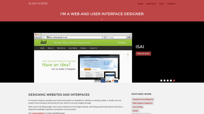 alan-horne.com Flat Web Design Inspiration