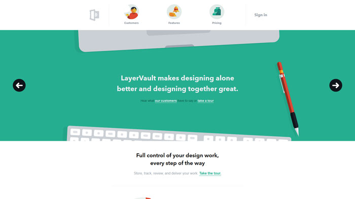 layervault.com Flat Web Design Inspiration