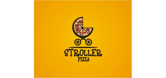 Stroller Pizza Logo Design Inspiration Made Just For Fun