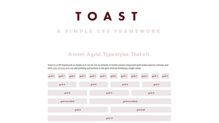 Toast: A Simple CSS Framework