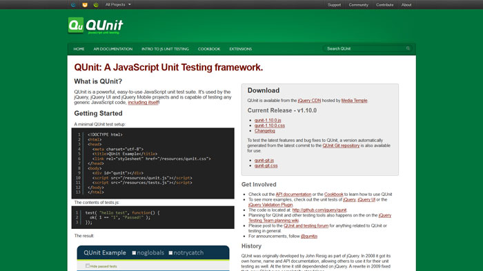 QUnit: A JavaScript Unit Testing framework