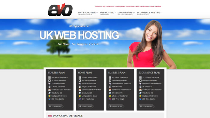 evohosting.co.uk Website Hosting Provider
