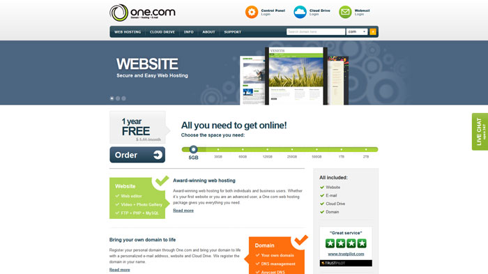 one.com Website Hosting Provider